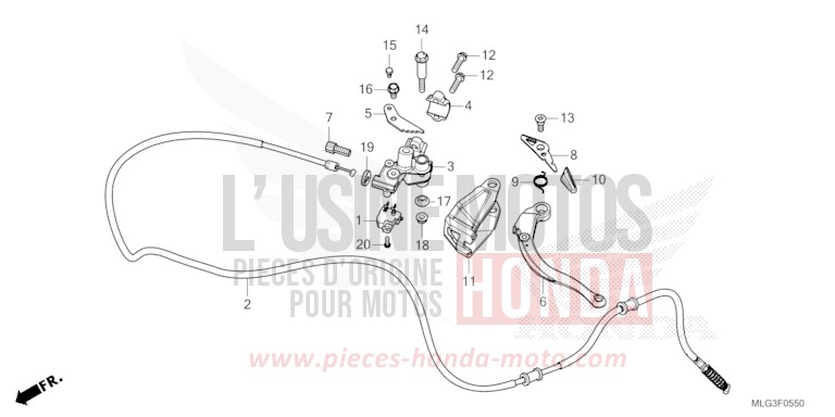 HANDBREMSHEBEL von Africa Twin DCT PEARL GLARE WHITE (NHB53H) von 2022